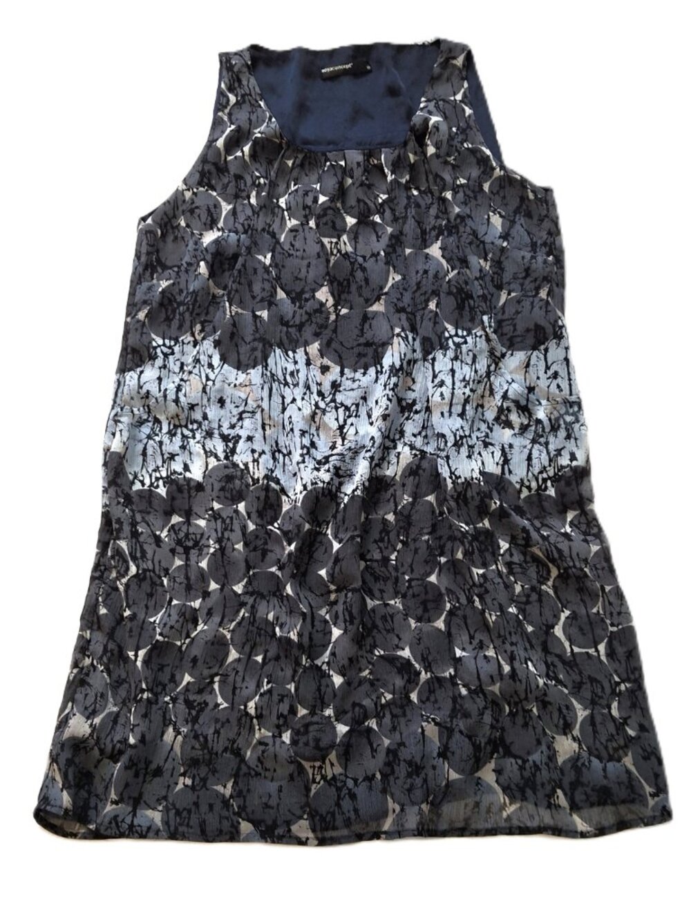 SoyaConcept Sz 14 Sheer Crinkle Chiffon Overlay Dress Plus Sleeveless Lined